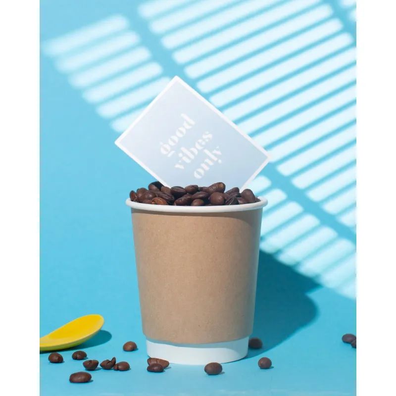 Стакан одноразовый бум двухслойный d-80мм 250мл коричневый (25шт/уп)