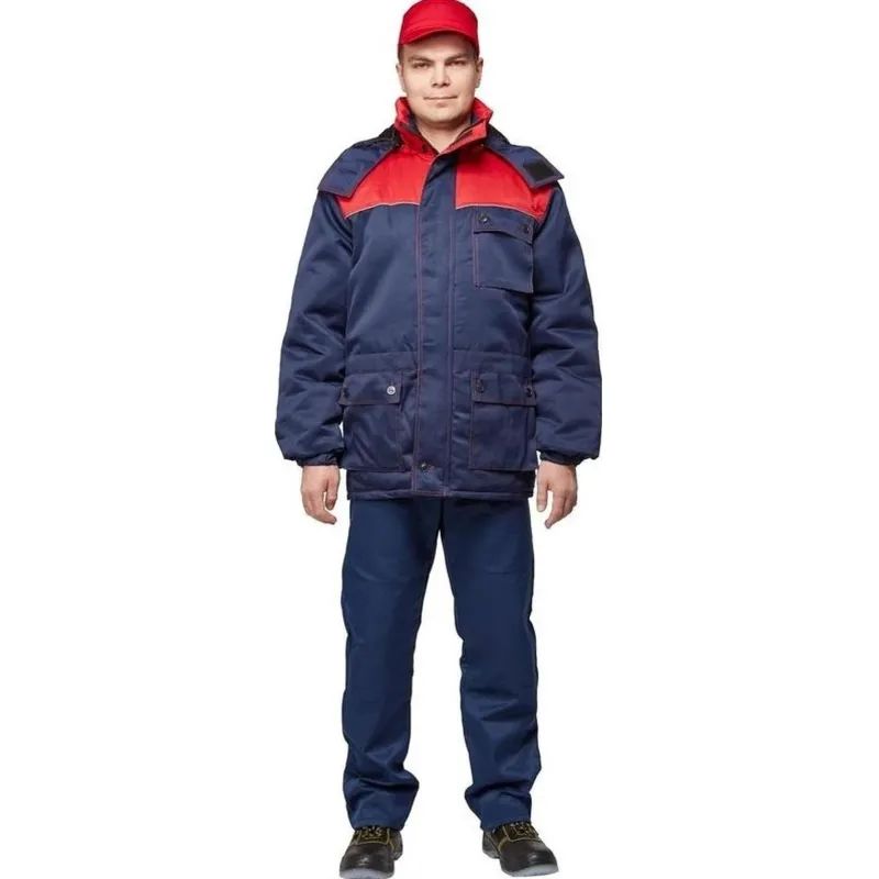 Куртка рабочая зимняя муж з08-КУ,цв. син/крас (р.48-50) 170-176