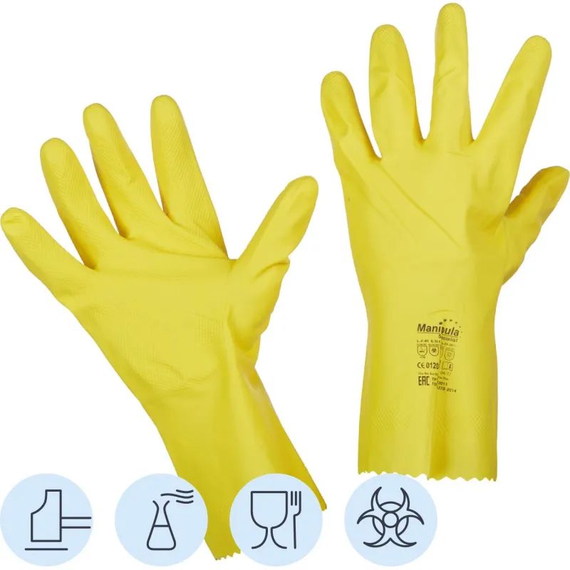 Перчатки защитные латекс Manipula БЛЕСК (L-F-01/CG-941) р.8-8,5 (М),ПС