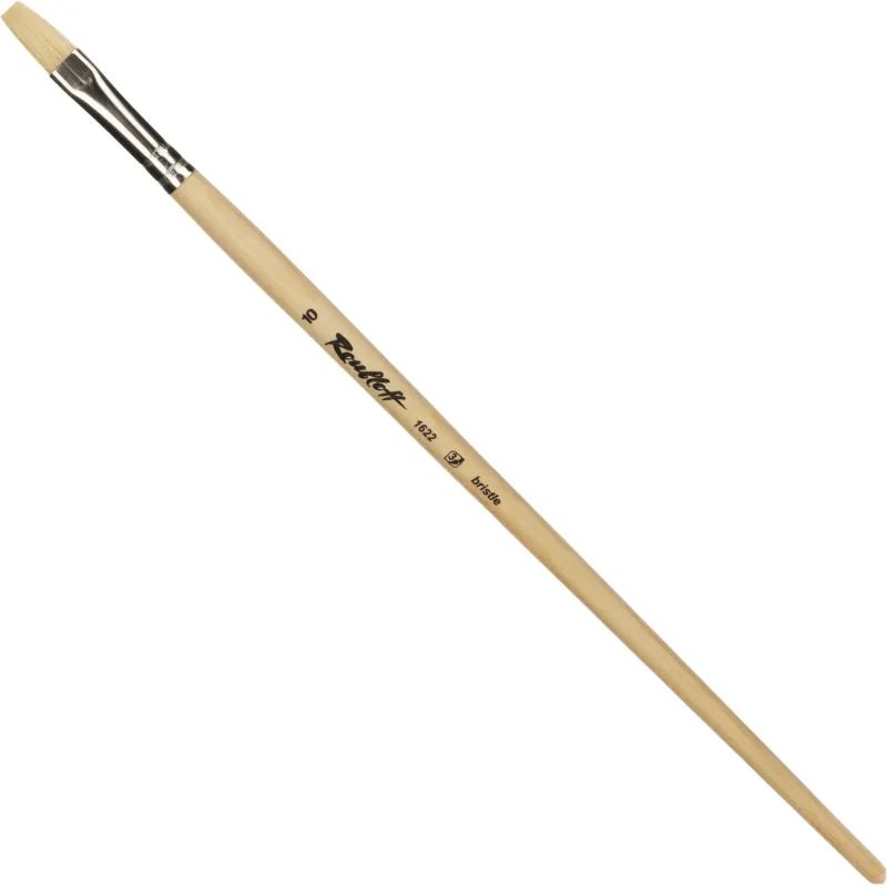 Кисть художеств. Roubloff щетина,жесткая,плоская,№10 длинн.ручка,ЖЩ2-10,02Б