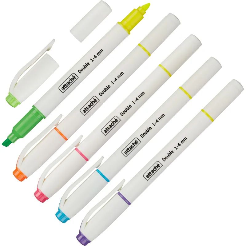 Набор текстовыделителей Attache Double 1-4 мм наб 6 цв 5 маркеров