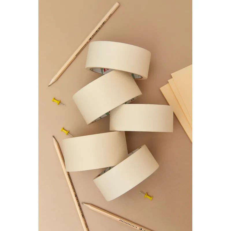 Клейкая лента бумажная (малярная) Комус 48мм х 19м, креппированная