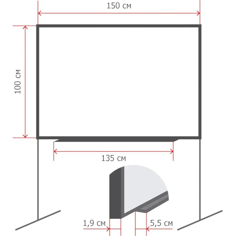 Доска магнитно-меловая Attache Loft комбин. 1-эл.поворот.100x150 черн-белый