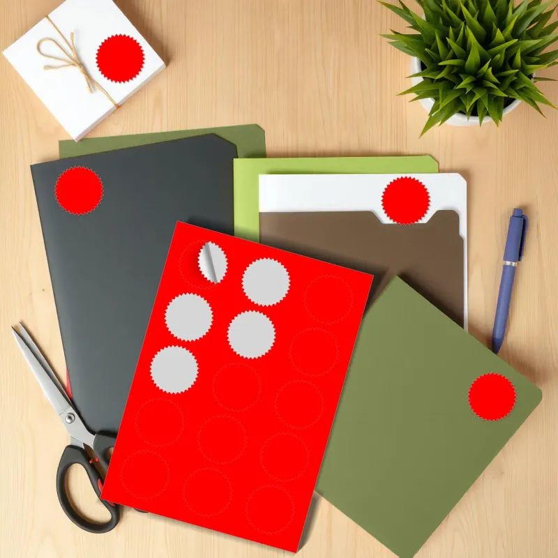 Этикетки самоклеящиеся  звездочки для опечат.док-в.,15шт./10л