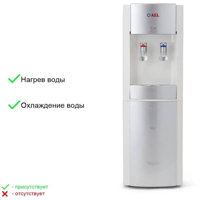 Кулер для воды AEL LD-AEL-28c white/silver напольный электронное охлажд