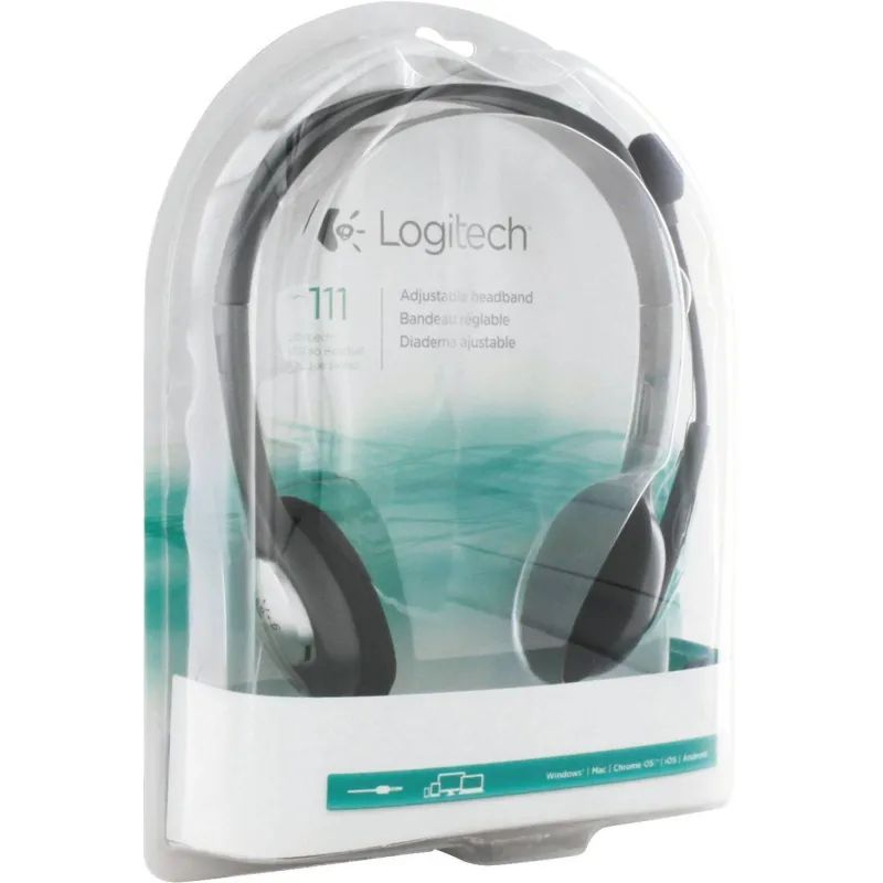 Гарнитура проводная Logitech Stereo Headset H111 Сер(981-000594/981-000593)