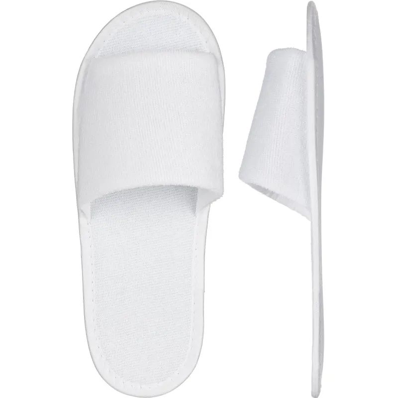 Тапочки одноразовые махровые Luscan с откр мысом,подошваЭВА3мм,бел100пар/уп