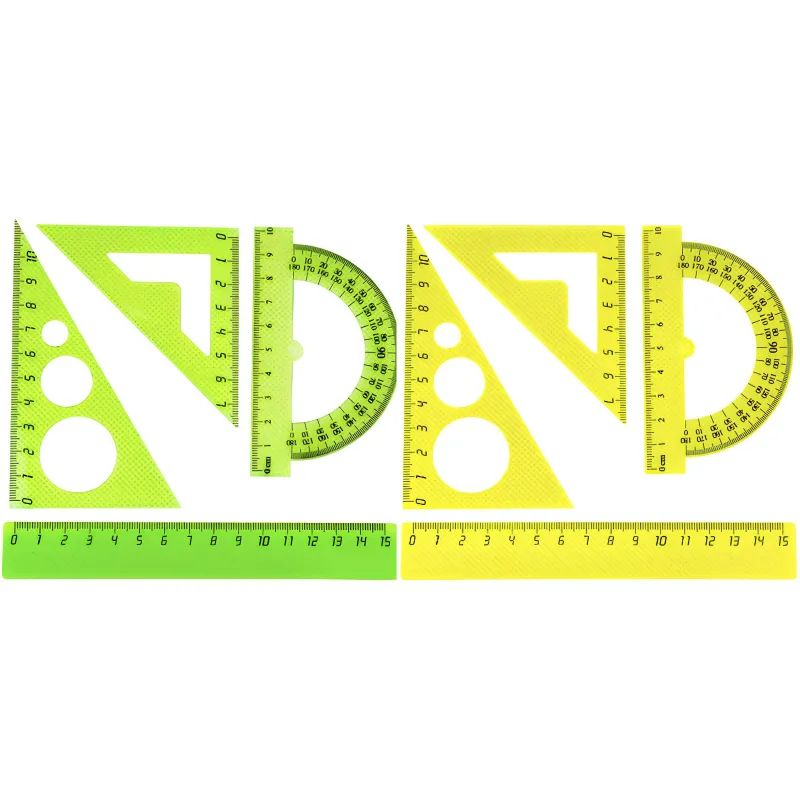 Набор малый: линейка 15см, угольники 10см и 7см, трансп-р 10см,цвет васс.