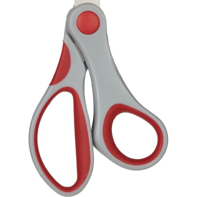 Ножницы Attache 180 мм с пласт.прорезинен.эллипт., красно-серыми ручками