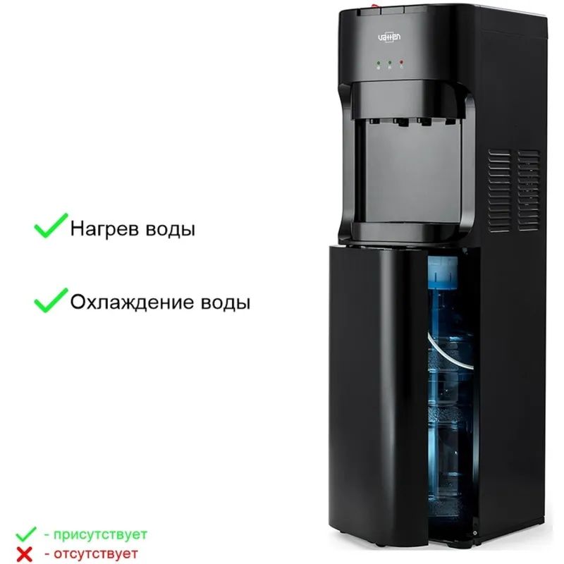 Кулер для воды VATTEN L45NE напольный, электронный, нижняя загрузка, черный