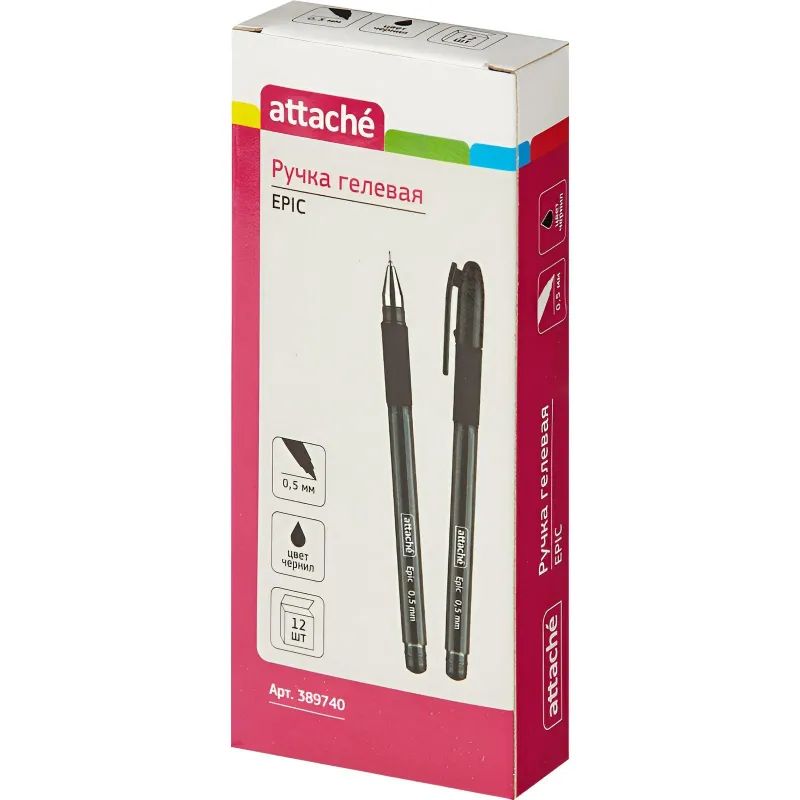 Ручка гелевая неавтомат. Attache Epic,цвет чернил-черный,манж