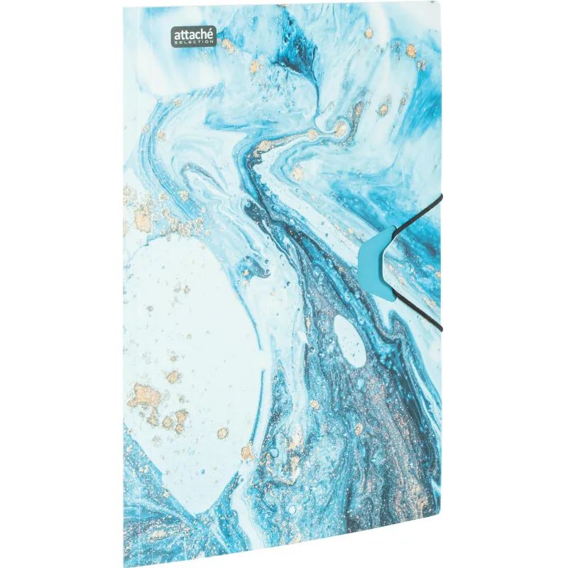 Папка на резинках Attache Selection, Fluid, серо-голубая