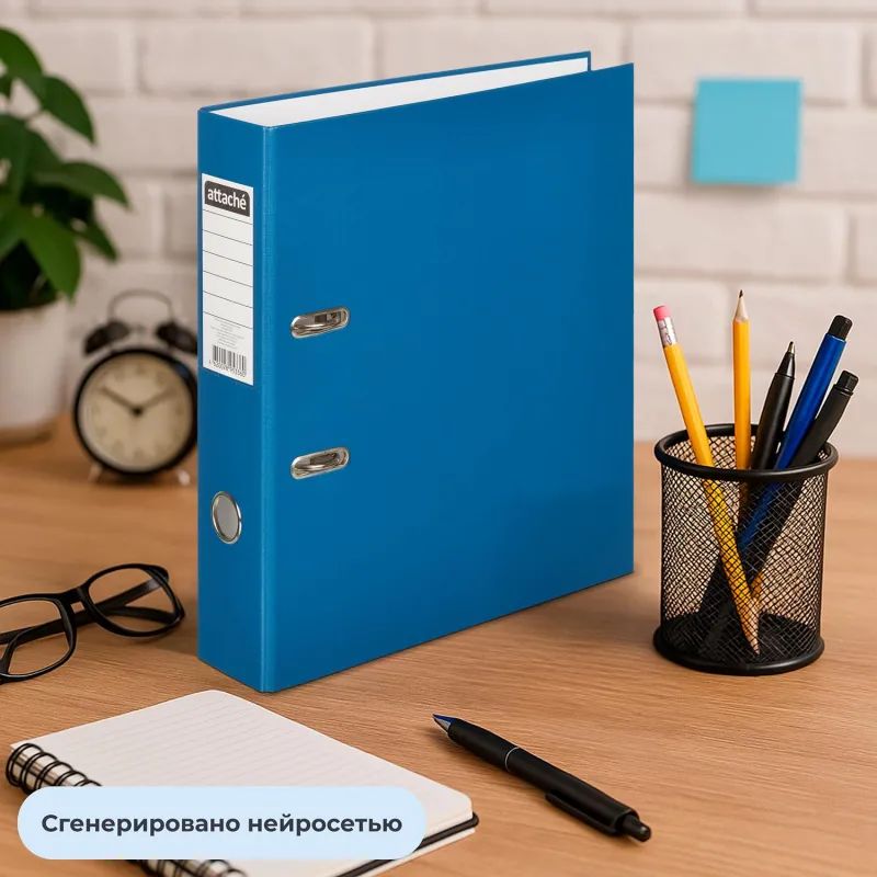 Папка-регистратор Attache Economy, 75мм, cиний, ПБП1, карм.кор