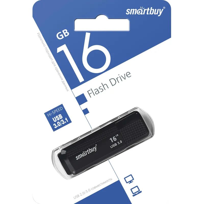 Флеш-память Smartbuy 16GB Dock Black 3.0(SB16GBDK-K3)