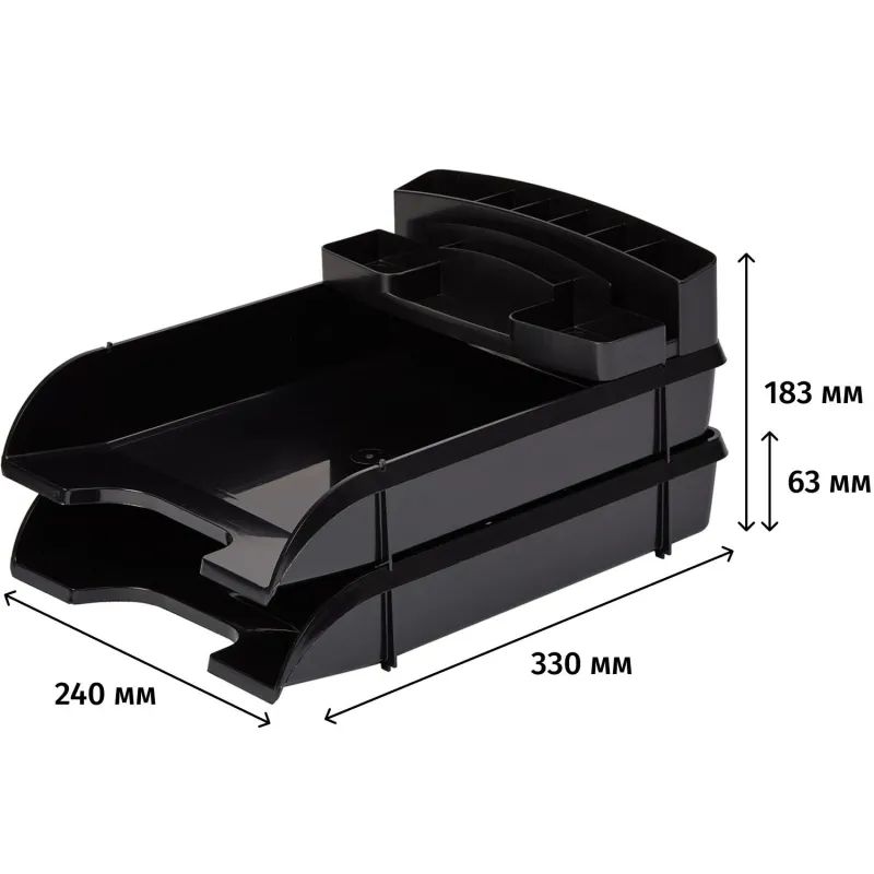 Лоток горизонтальный для бумаг Attache наб. из 2 шт. + органайзер