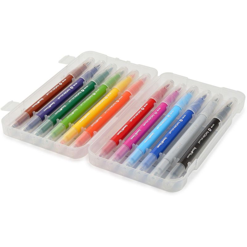Фломастеры КИСТОЧКИ ДВУСТОРОННИЕ FUNCOLOR 12цв,в пластиковом пенале 32-0047