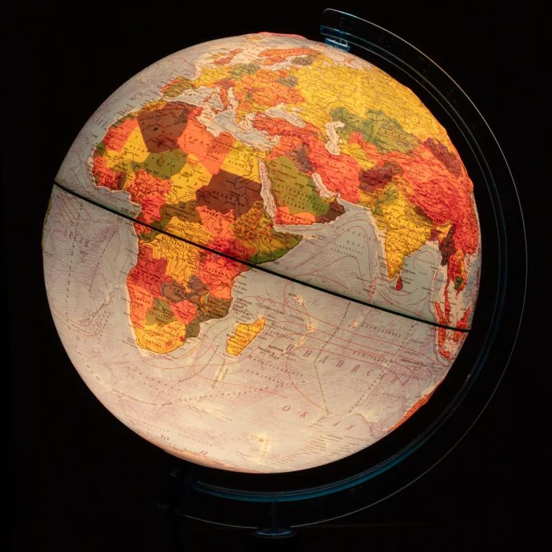 Глобус Физико-политический с подсв. рельефный,250мм, Ке022500195