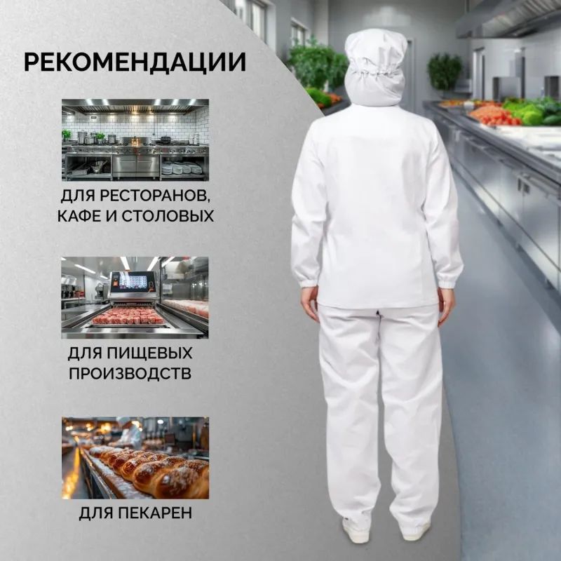 Куртка для пищевого производства жен. у17-КУ (р.52-54) р.170-176