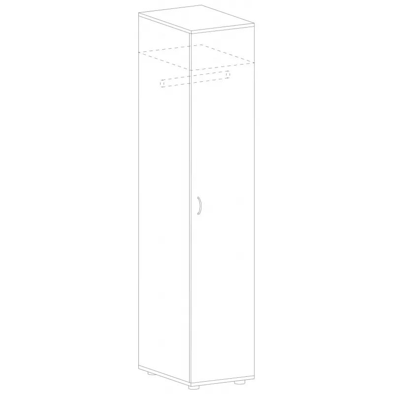 Гардероб MS_Агат узкий АСС-59 серый