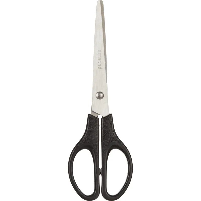 Ножницы Attache 180 мм с пластик. эллиптическими ручками, цвет черный