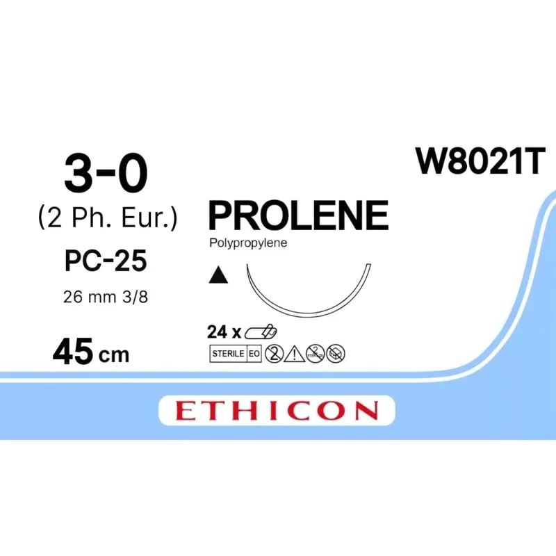 Шовный материал ПРОЛЕН 3/0,45 см,реж. 26 мм, 3/8 W8021Т 24 шт/уп.