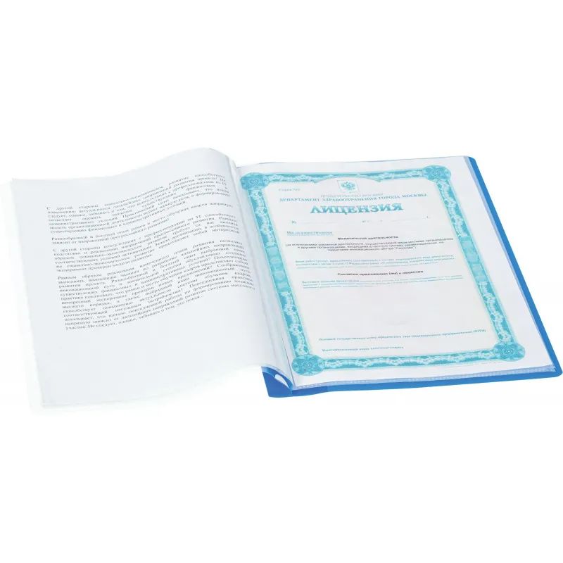 Папка файловая с перфорацией Attache Economy 10 синяя 30мкм файлы