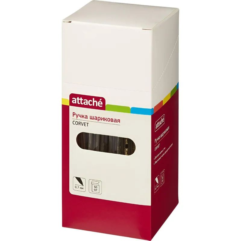Ручка шариковая неавтомат. Attache Corvet красная, 0,7мм