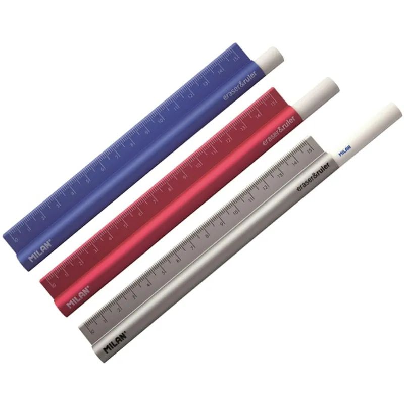 Линейка Milan, с ластиком, цвет в ассортименте, 15 см