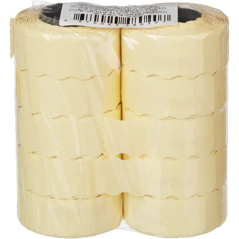 Этикет-лента Эконом 22х12 белая волна 1000шт/рул 10рул/уп