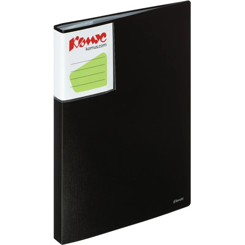 Папка файловая 20 файлов Комус Шелк черная