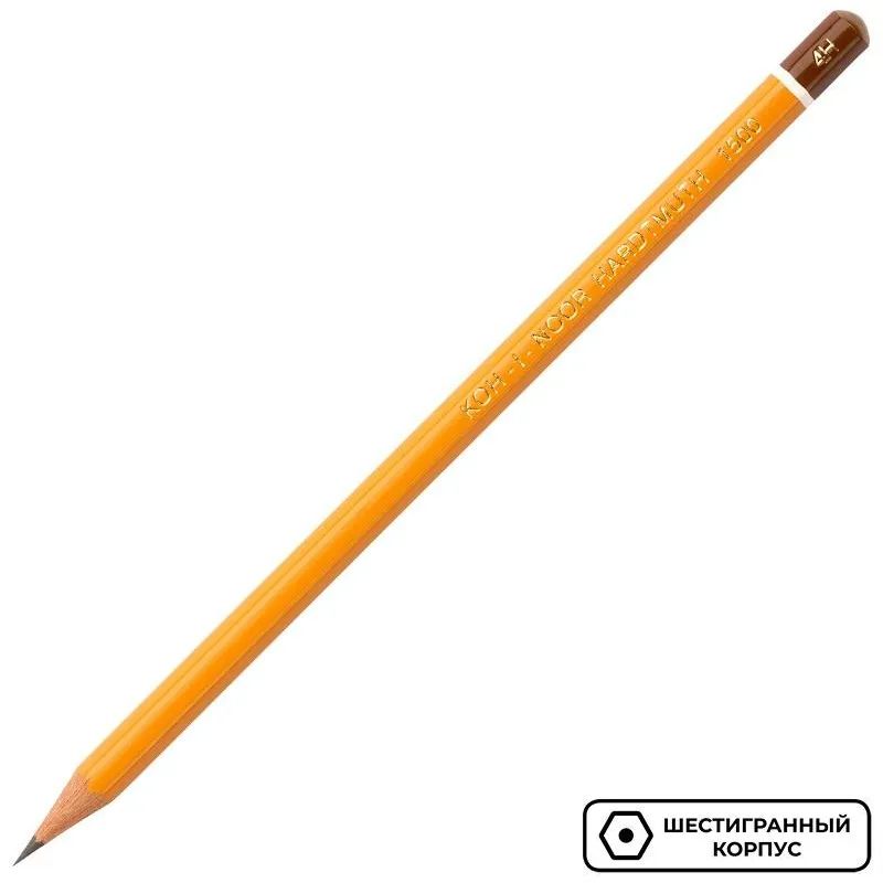 Карандаш чернографитный KOH-I-NOOR 1500/4H б/ласт, Чехия