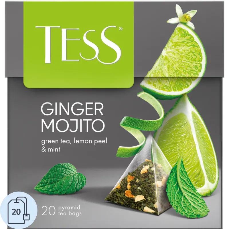 Чай TESS GINGER MOJITO зеленый пирамидки 20шт