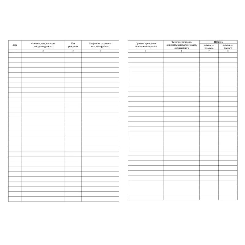 Журнал регистрации целевого инструктажа по охране труда КЖ-1638