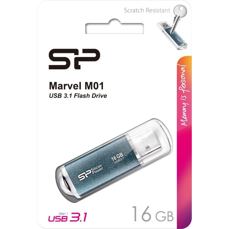 Флеш-память Silicon Power Marvel M01, 16Gb, USB 3.2 G1, с, SP016GBUF3M01V1B