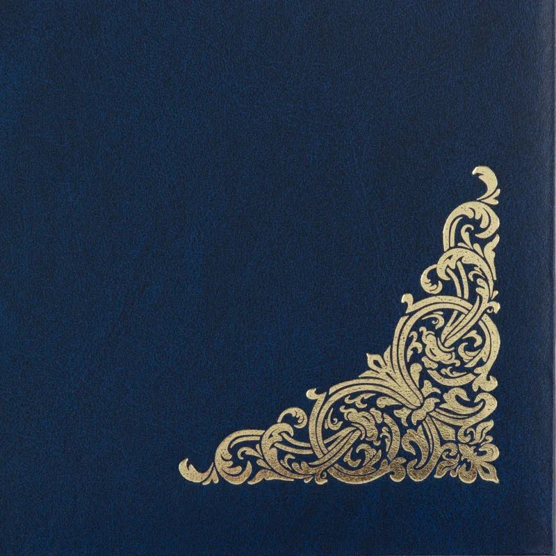 Папка адресная бумвинил А4 (объемная) Поздравляем с виньеткой синяя