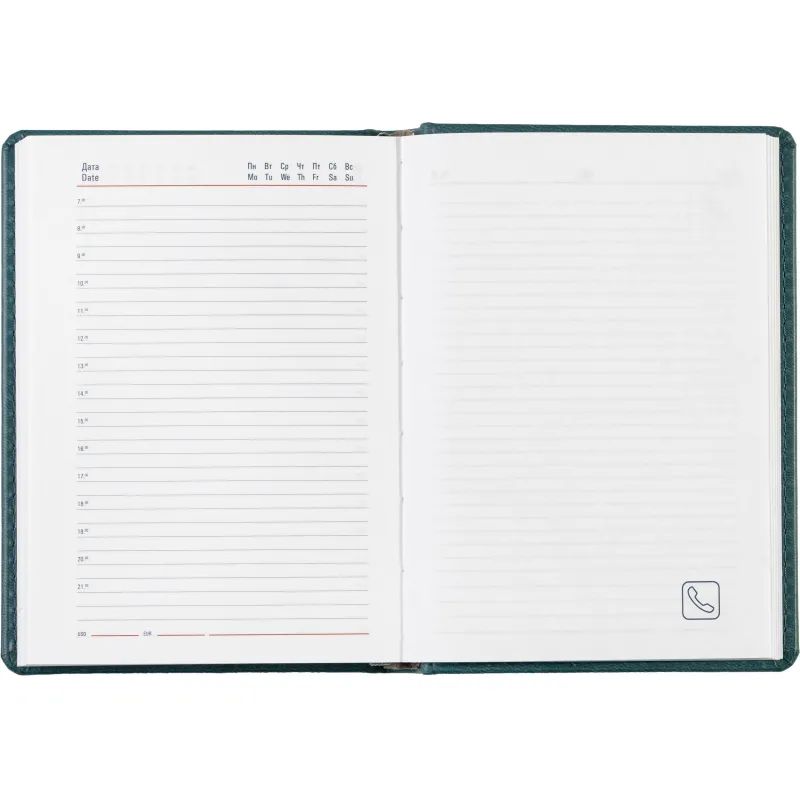 Ежедневник недатированный бирюзовый,А6,110х155мм,176л,ATTACHE Сиам