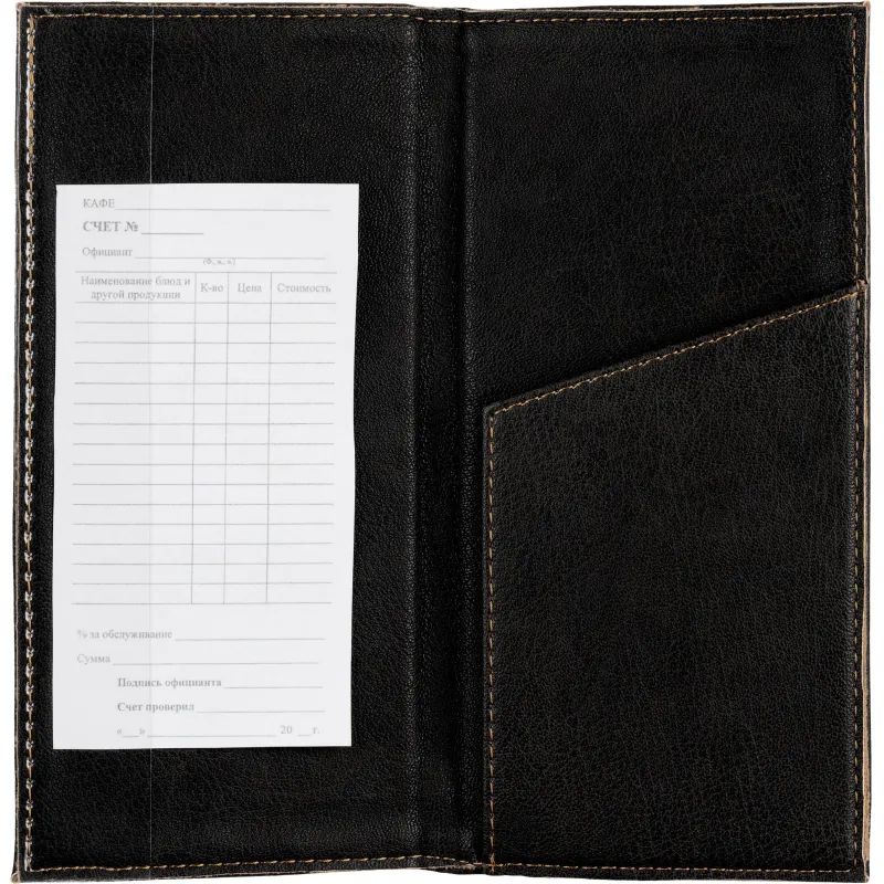 Папка адресная для счета с отстрочкой М.701 черная , кожзам