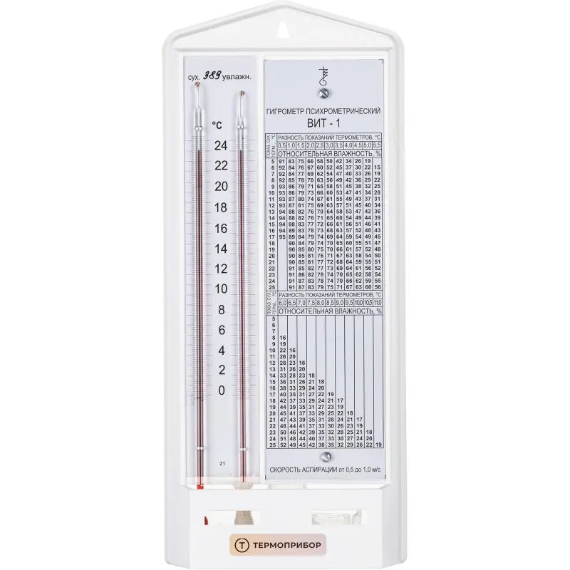 Гигрометр психрометрический ВИТ-1, Термоприбор (0-25С), с поверкой РФ