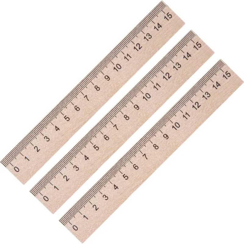 Линейка деревянная 15см 3шт/уп