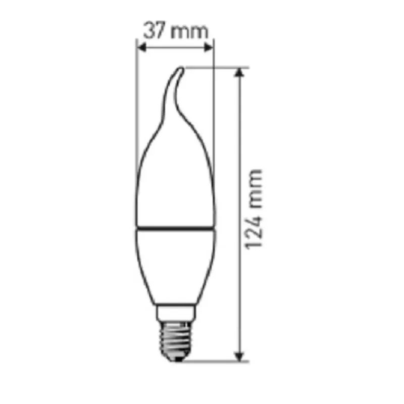 Лампа светодиодная   Эра 7W E14 2700k свеча на ветру LED BXS-7W-827-E14