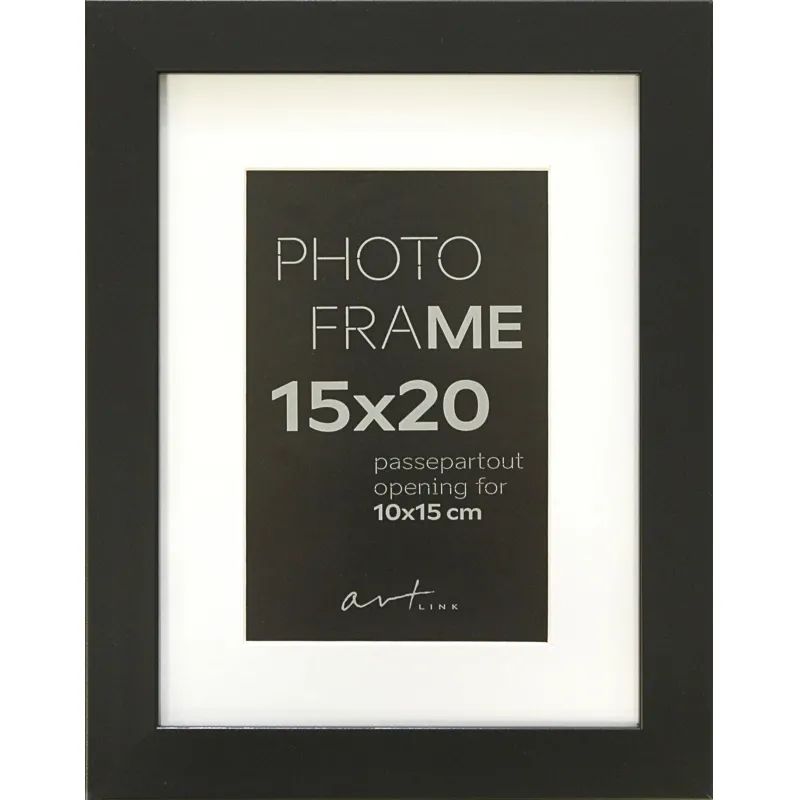 Рамка пластиковая с паспарту Gloria Black 15x20 37