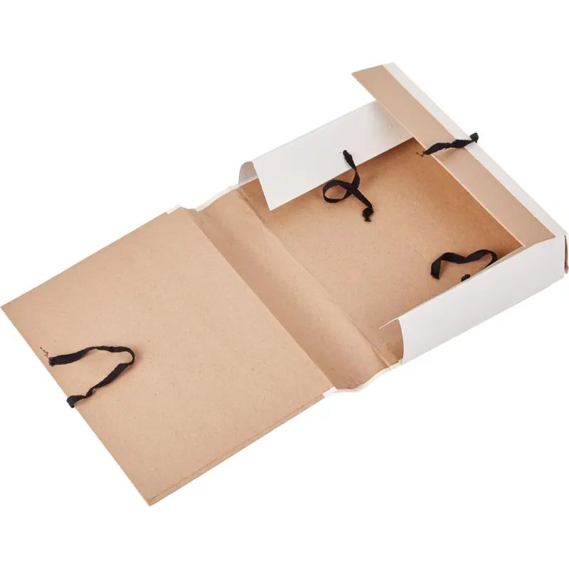 Папка архивная крафт/коленкор ATTACHE 8см 4 завязки