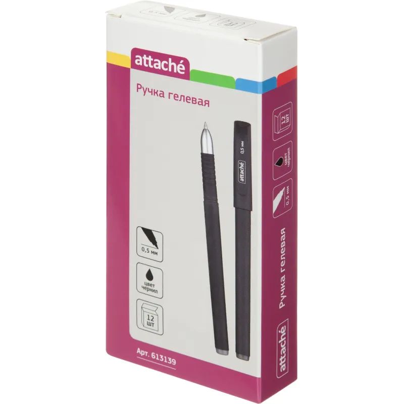 Ручка гелевая неавтомат. Attache Velvet черный стерж, 0,5мм