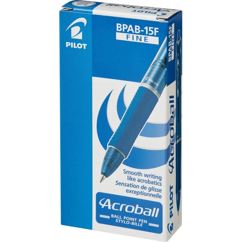 Ручка шариковая автомат. PILOT Acroball резин.манжет син 0,28мм ЭКО