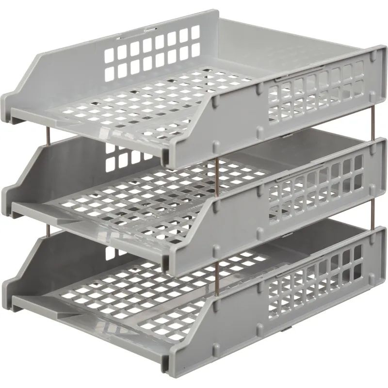 Лоток горизонтальный СТАММ STRONG 3 шт. гориз.на металл.стержнях серый