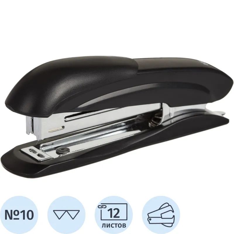 Степлер Attache №10 до 12л., черный антистеп