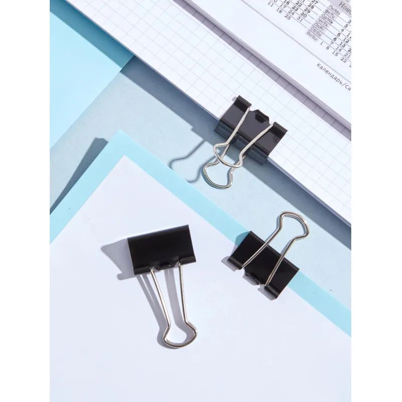 Зажимы для бумаг 25мм 12шт./уп.Комус, в картонной коробке