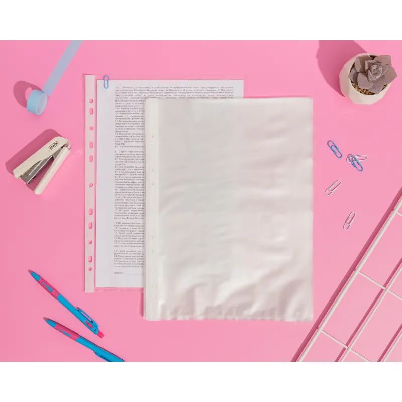 Файл-вкладыш А4 50мкм Attache 50шт./уп.с перфорац