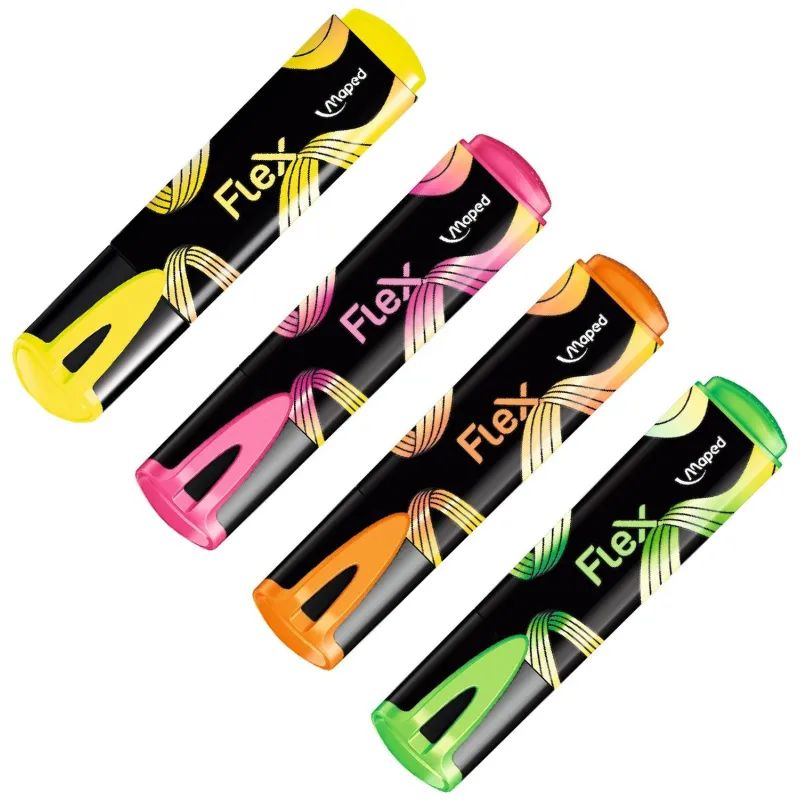 Набор текстовыделителей Maped FLUO PEP&#039;S FLEX,1-5мм,4цв/наб, 740300