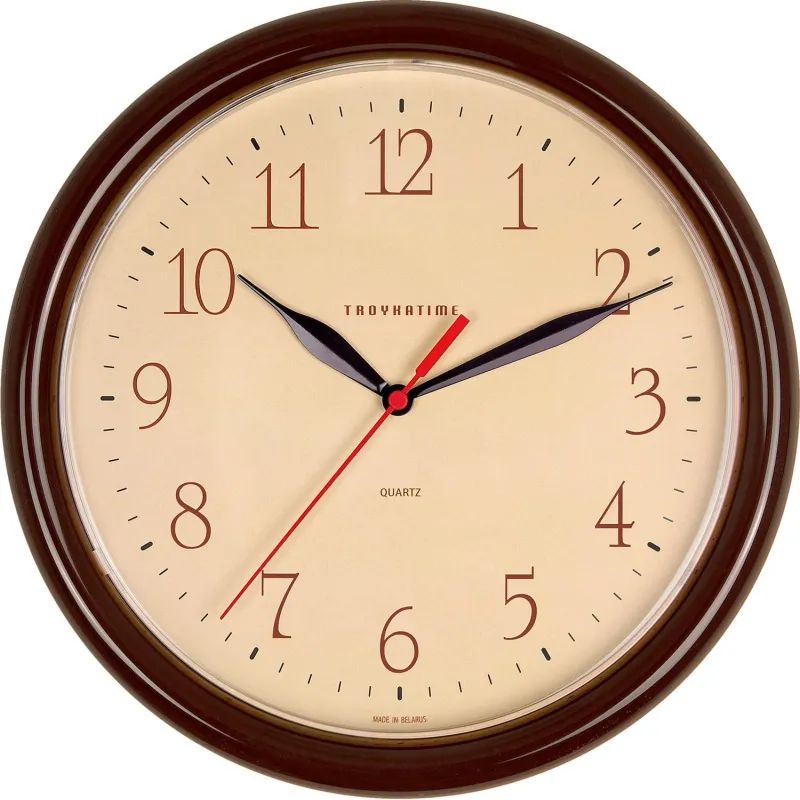 Часы настенные Troyka 21234287 круг., d245мм, плав.ход, пластик